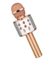 Bezprzewodowy mikrofon Bluetooth WS858 karaoke miedziany