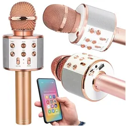 Bezprzewodowy mikrofon Bluetooth WS858 karaoke miedziany