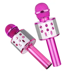 Bezprzewodowy mikrofon Bluetooth WS858 karaoke różowy