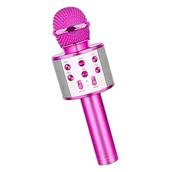 Bezprzewodowy mikrofon Bluetooth WS858 karaoke różowy