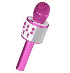Bezprzewodowy mikrofon Bluetooth WS858 karaoke różowy