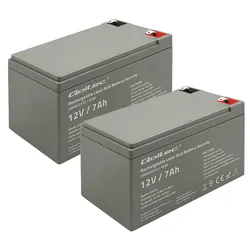 2x Akumulator AGM Qoltec 12V 7Ah max. 105A Security