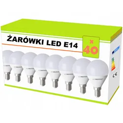 40x Żarówka LED Esperanza G45 E14 5W AC230V ciepły biały - zestaw 40 sztuk