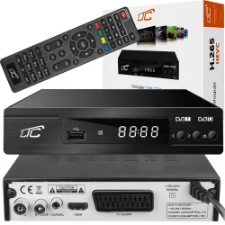 Tuner cyfrowy LTC  DVB-T2 H.265 HEVC z programowalnym pilotem