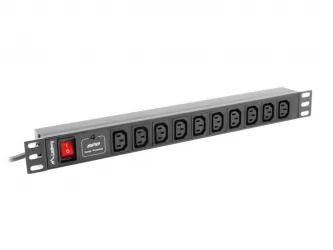 Listwa zasilająca RACK PDU LANBERG do szafy RACK 19&quot; 1U 10A 2m 10xIEC C13 czarna C14