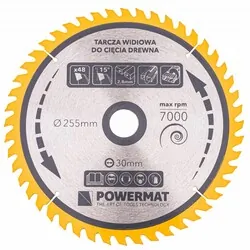 Tarcza widiowa do drewna 255x30 48 zębów Powermat TDD-255x30x48Z