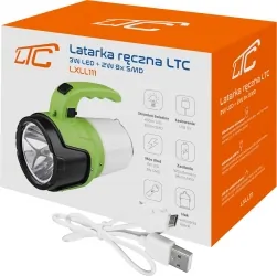 Akumulatorowa latarka ręczna szperacz LTC LED 3W + 8xSMD 2W