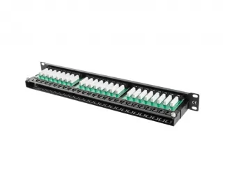 Patch panel 48x port 1U LANBERG do szafy RACK 19" KAT.5E czarny