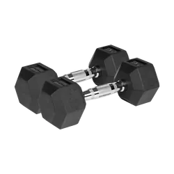 Hantle żeliwne gumowane HEX 2x 5kg REBEL ACTIVE