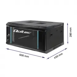 Szafa instalacyjna RACK Qoltec 19'' 4U 600 x 280 x 450 - czarna