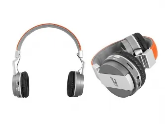Słuchawki bezprzewodowe bluetooth LTC MIZZO mikrofon FM SD AUX - brązowe skórzane