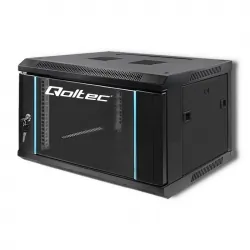 Szafa instalacyjna RACK Qoltec 19&#039;&#039; 6U 600 x 370 x 450 - czarna
