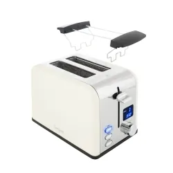 Toster z wyświetlaczem LCD na 2 kromki Gerlach GL 3221 kremowy