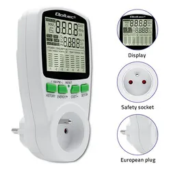 Watomierz licznik zużycia energii PM0627 z historią pomiaru Qoltec 3680W 16A LCD