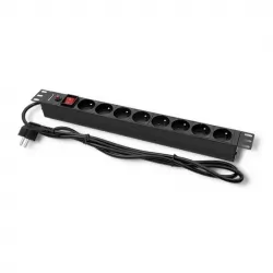 Listwa zasilająca antyprzepięciowa CB RACK PDU Qoltec do szafy RACK 19&quot; 1U 16A 2m 8xFRENCH