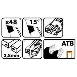 Tarcza widiowa do drewna 255x30 48 zębów Powermat TDD-255x30x48Z