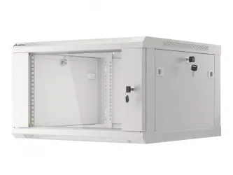 Szafa instalacyjna RACK V2 wisząca 19&#039;&#039; 6U 600x600 drzwi szklane Lanberg  - szara