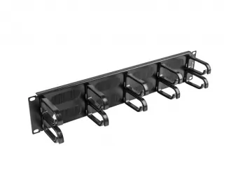 Organizer kabli LANBERG do szafy RACK 19" 2U z 10 uchwytami panel szczotkowany typ B czarny
