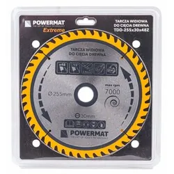 Tarcza widiowa do drewna 255x30 48 zębów Powermat TDD-255x30x48Z