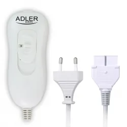Pojedynczy elektryczny koc podkładowy Adler AD 7425 jasny szary 150cm &amp; 80cm 