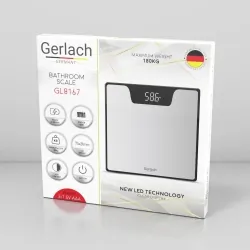 Elektroniczna waga  łazienkowa LED Gerlach GL 8167s do 180 kg srebrna