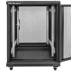 Szafa instalacyjna RACK Qoltec 19'' 15U 600 x 600 x 855 perforowane drzwi stojąca - czarna