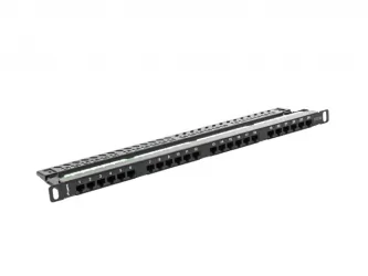 Patch panel 24x port 0.5U LANBERG do szafy RACK 19&quot; KAT.5E czarny