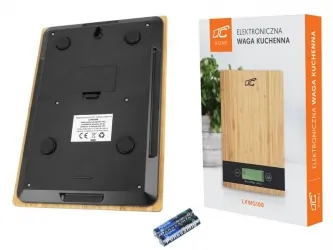 Elektroniczna szklana waga kuchenna LTC do 5kg bambusowa