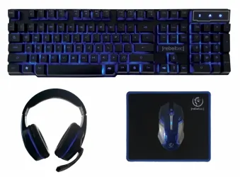 Zestaw dla graczy SHERMAN 4w1 klawiatura z podświetleniem LED + mysz + podkładka + słuchawki