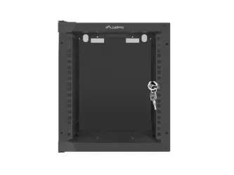 Szafa instalacyjna RACK wisząca 10'' 6U 280x310 drzwi szklane Lanberg (flat pack) - czarna