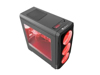 OBUDOWA GENESIS TITAN 750 RED MIDI TOWER Z OKNEM, REG. OBR., USB 3.0, BEZ PSU