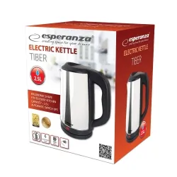 Elektryczny czajnik metalowy Esperanza TIBER 2.5 L - srebrny