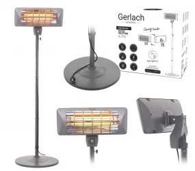 Grzejnik elektryczny promiennik ciepła tarasowy Ogrzewacz do patio na stojaku Gerlach GL 7734