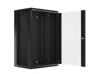 Szafa instalacyjna RACK wisząca 19'' 18U 570x450 drzwi szklane Lanberg - czarna