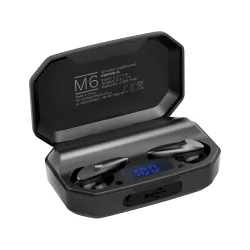 Bezprzewodowe słuchawki douszne 2w1 power bank 2200mAh Kruger&amp;Matz M6 - kolor biały