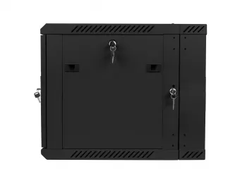 Szafa instalacyjna RACK wisząca 19'' 9U 600x600 drzwi szklane Lanberg - czarna