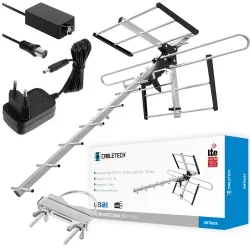 Antena kierunkowa zewnętrzna Cabletech do cyfrowej TV naziemnej HD DVB-T Filtr LTE + wzmacniacz