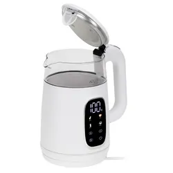 Czajnik elektryczny szklany LED z regulacją temperatury 1,7L Adler AD 1305 biało-srebrny