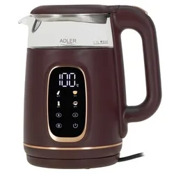 Czajnik elektryczny szklany LED z regulacją temperatury 1,7L Adler AD 1305 burgundowy