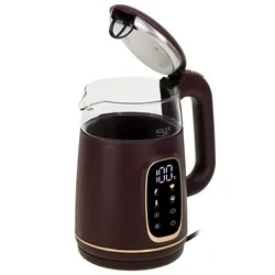Czajnik elektryczny szklany LED z regulacją temperatury 1,7L Adler AD 1305 burgundowy
