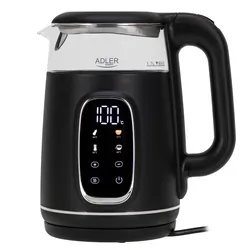 Czajnik elektryczny szklany LED z regulacją temperatury 1,7L Adler AD 1305 czarno-srebrny