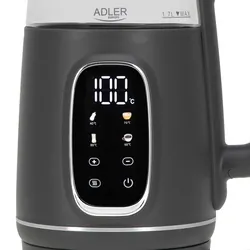 Czajnik elektryczny szklany LED z regulacją temperatury 1,7L Adler AD 1305 szary