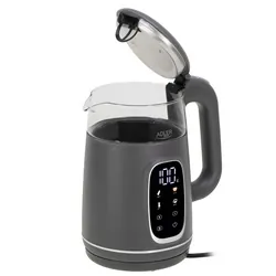 Czajnik elektryczny szklany LED z regulacją temperatury 1,7L Adler AD 1305 szary