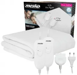 Podwójny elektryczny koc podkładowy Mesko MS 7420 biały 150cm x 160cm