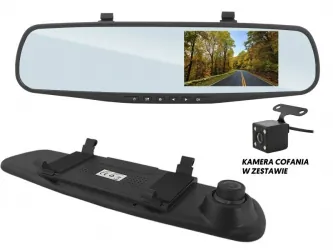 Wideorejestrator rejestrator samochodowy DVR w lusterku LTC Full HD LCD 4.3" + kamera cofania