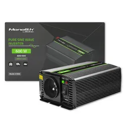Przetwornica napięcia Qoltec Monolith 24V/230V 300W/600W USB Czysty Sinus