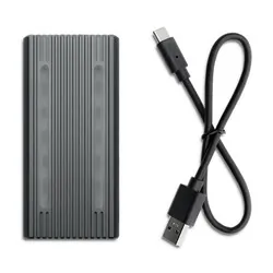 Obudowa kieszeń na dysk M.2 SSD SATA NVME Qoltec USB-C LED RGB