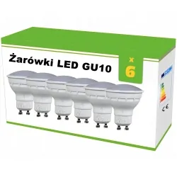 Zestaw 6x żarówek LED GU10 4W AC230V, CW blist.