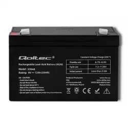 Akumulator AGM Qoltec  Qoltec 6V 12Ah HQ