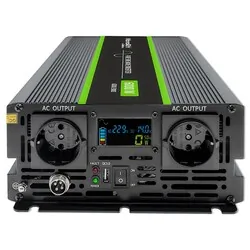 Przetwornica napięcia Qoltec Monolith 24V/230V 3000W/6000W USB LCD CZYSTY SINUS